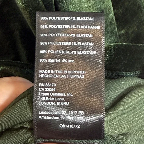 Anthropologie Green Velvet Ribbon Trimmed Open Back Long Sleeve Top Womens Small - Picture 6 of 6